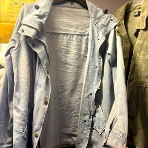 Denim like zip up jacket